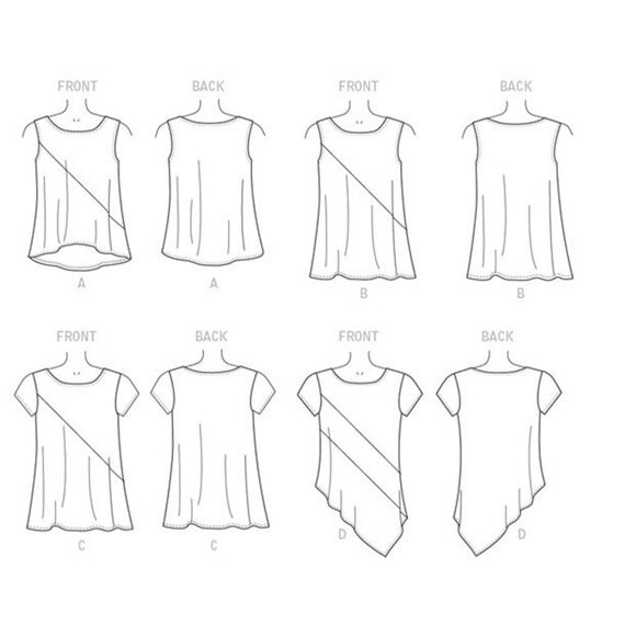 McCall's M7323 Misses XS to M Tops and Tunics Uncut Sewing Pattern New - Picture 7 of 8